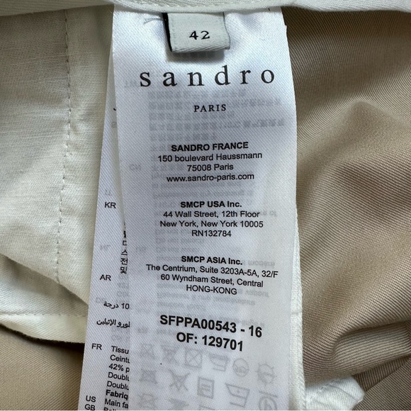 SANDRO High Waisted Pleated Wide Leg Trouser - Picture 11 of 16